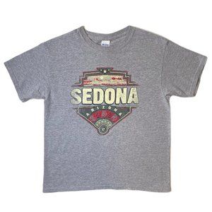 Sedona Arizona Theme Boy's Gray Short Sleeve T-Shirt Size M